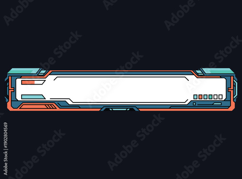 Futuristic sci fi UI frame, Modern cyberpunk border featuring tech details, geometric shapes