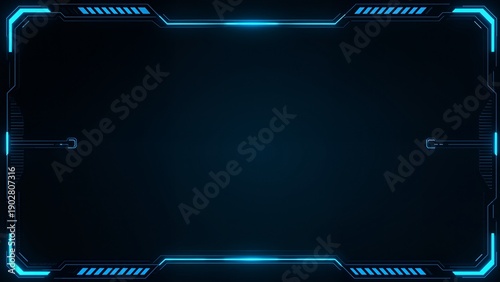 Blue glowing futuristic frame