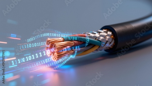 Cable with binary data stream