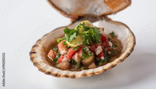 Wallpaper Mural Close-up of ceviche with chocolate clam on its shell Torontodigital.ca