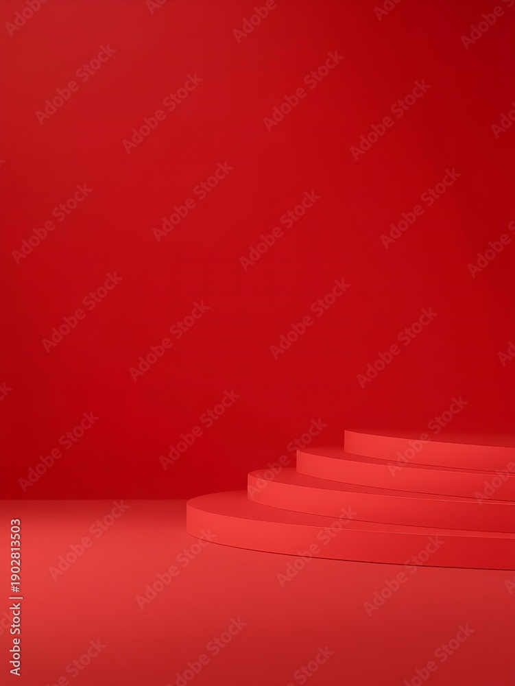 Obraz premium Minimalist red gradient background with soft light for modern advertising mockups