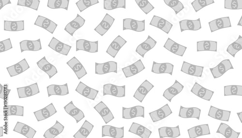 Dollar Money Seamless Pattern Set. Cash Currency Background Collection. Finance Vector Illustration