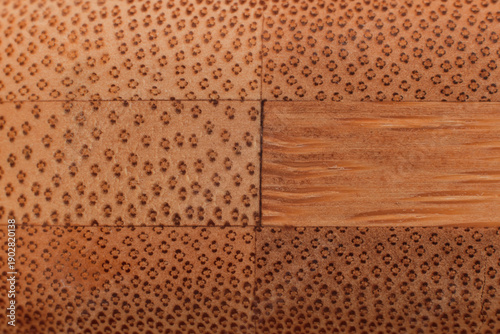 Close up of bamboo board end grain