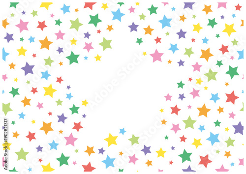 カラフルな星の装飾モチーフ（星型）｜ポップなスター型ベクター