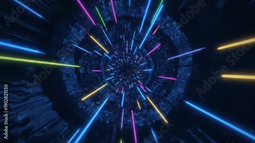 Vibrant Light Streaks in Dark Space.
