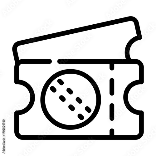 cricket ticket Line Icon