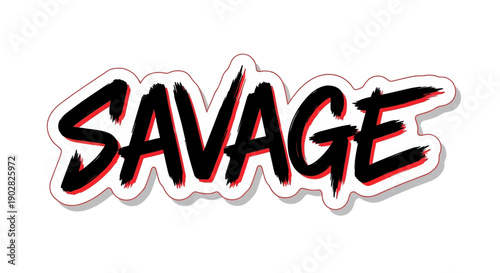 Stunning savage graffiti text in bold black and red