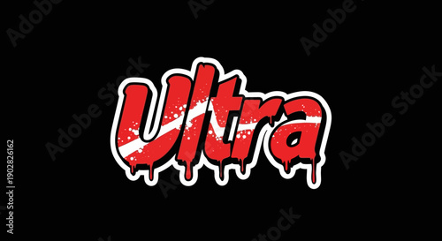 Bold Ultra logo with red graffiti style and white outline