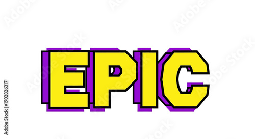 Stunning epic graphic design with bold yellow and purple colors