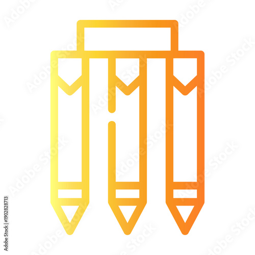 cricket stump Line Gradient Icon