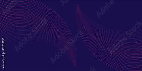 Abstract dark blue modern futuristic banner background. Glowing pink oval lines pattern design. Swirl ellipse lines element. Circular motion. Suit for banner, brochure, cover, flyer, website