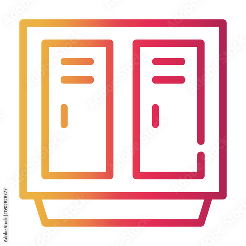 lockers Line Gradient Icon
