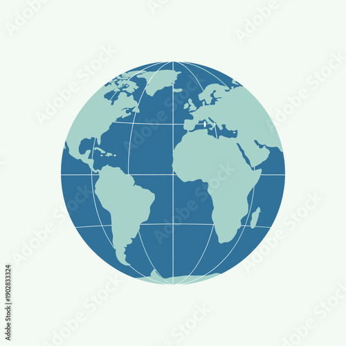 World Globe with Grid Lines