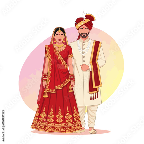 Indian Wedding Couple in Traditional Attire