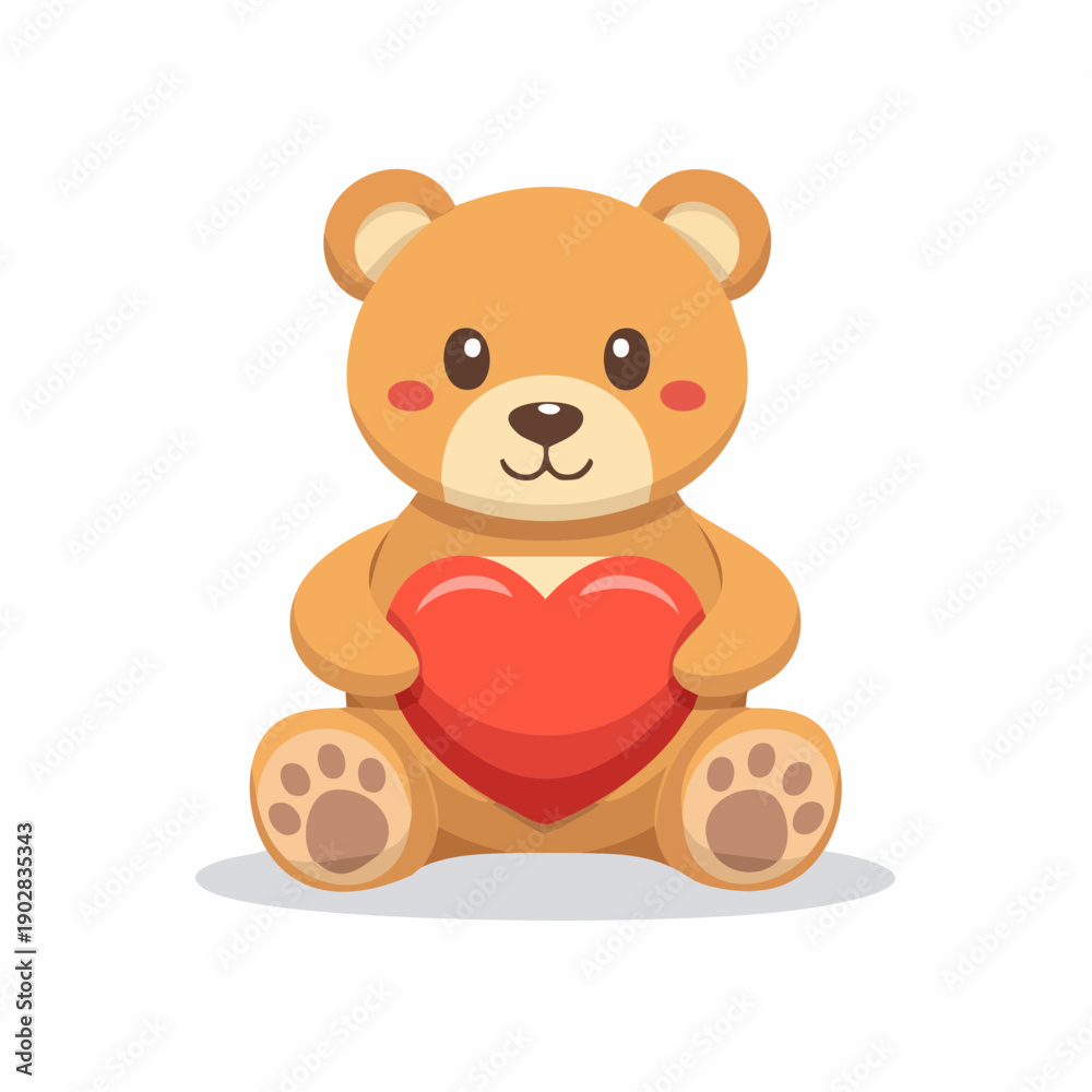 Fototapeta premium Teddy bear holding heart