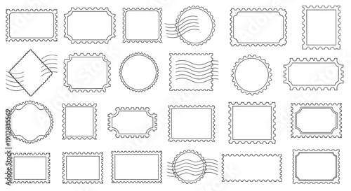 Decorative stamp frames, postage borders set