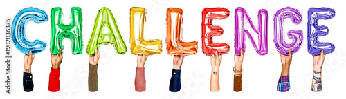 Картината върху платно Challenge balloon png word sticker, transparent background