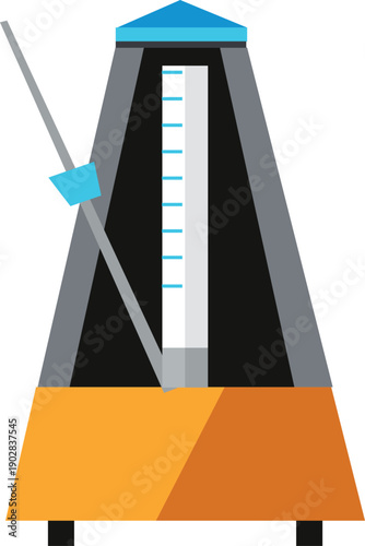 Metronome cartoon icon. Time tick. Music rhythm