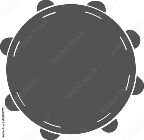 Tambourine black icon. Hand music instrument symbol