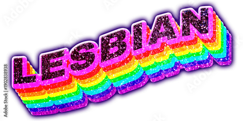 Obraz na plátne Lesbian rainbow 3D png typography