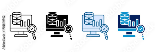 Data Monitoring Icon Set Multiple Style Collection
