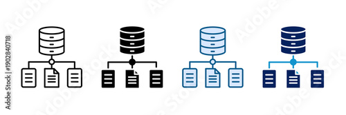 Data Infrastructure Icon Set Multiple Style Collection