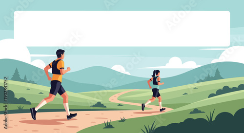 Trail Running in Scenic Mountain Landscape