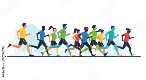 Dynamic Group Running Race with Enthusiastic Participants