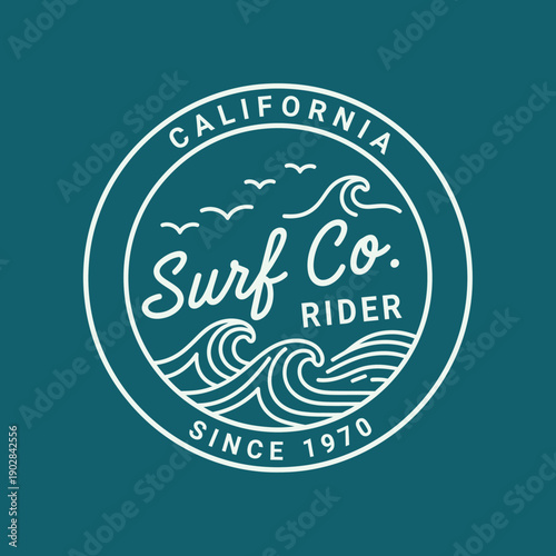 California Surf Co Rider Since 1970 Emblem.