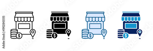 Local Business Icon Set Multiple Style Collection