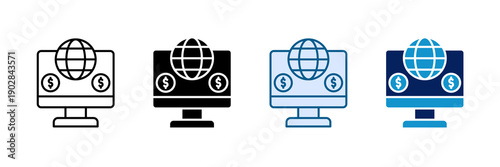 Online Business Icon Set Multiple Style Collection