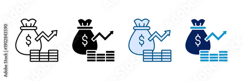 Funding Icon Set Multiple Style Collection