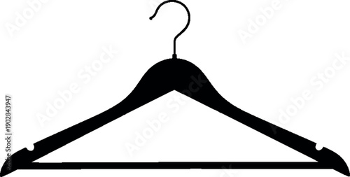 Black silhouette of a clothes hanger with hook