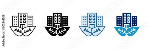 Sustainable Urban Development Icon Set Multiple Style Collection