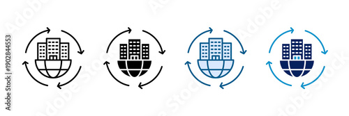 Urban Renewal Icon Set Multiple Style Collection