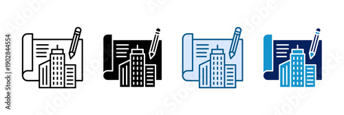 City Landscape Design Icon Set Multiple Style Collection