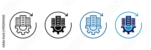 Urban Redevelopment Icon Set Multiple Style Collection