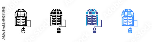 Online Education  icon set multiple style collection