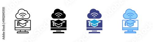 Cloud Library icon set multiple style collection