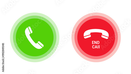 Two Circular Call Buttons Indicating Start and End.