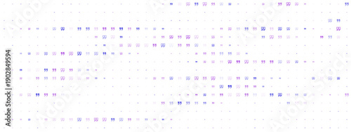 Abstract background with purple quotation marks pattern on white backdrop. Creative digital texture with punctuation symbols for literature and communication concepts.