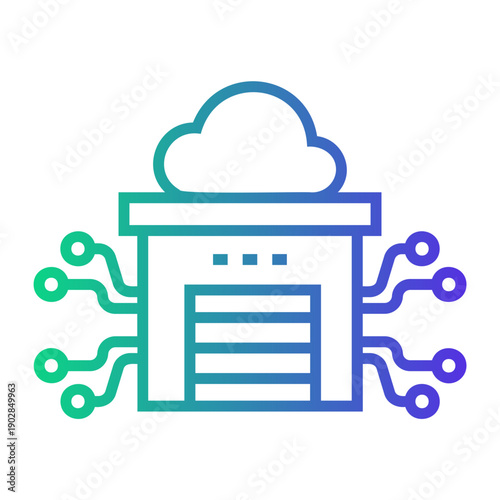 warehouse Line Gradient Icon