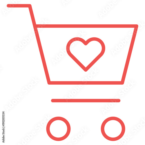 Flat Colored Wishlist Icon for E-commerce Interface System