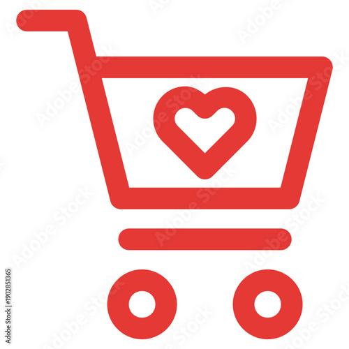 Flat Colored Wishlist Icon for E-commerce Interface System