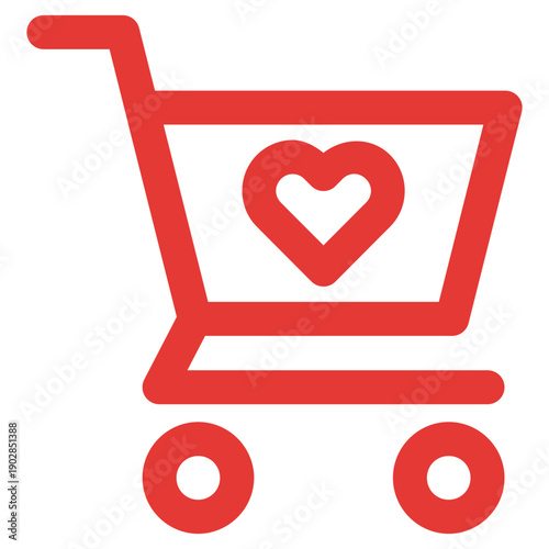 Flat Colored Wishlist Icon for E-commerce Interface System
