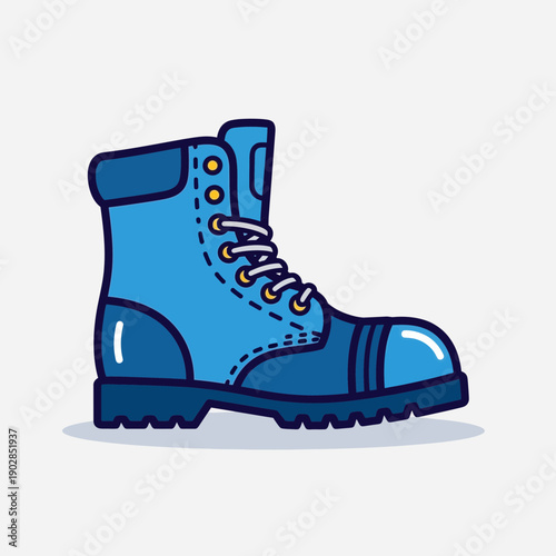 Blue Work Boot Illustration