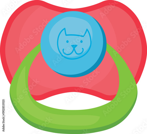 Baby dummy. Cartoon silicone pacifier toy icon