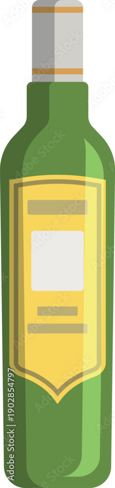 Obraz premium White wine bottle color icon. Rose drink