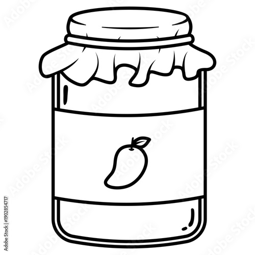 mango jam jar vector illustration