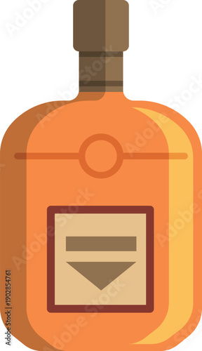 Whiskey bottle color icon. Pub beverage drink